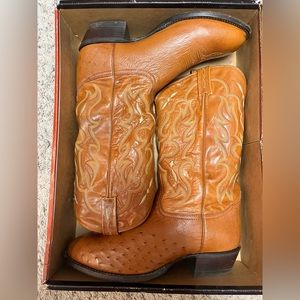 Tony Lama Smooth Ostrich Cowboy Boots like new.